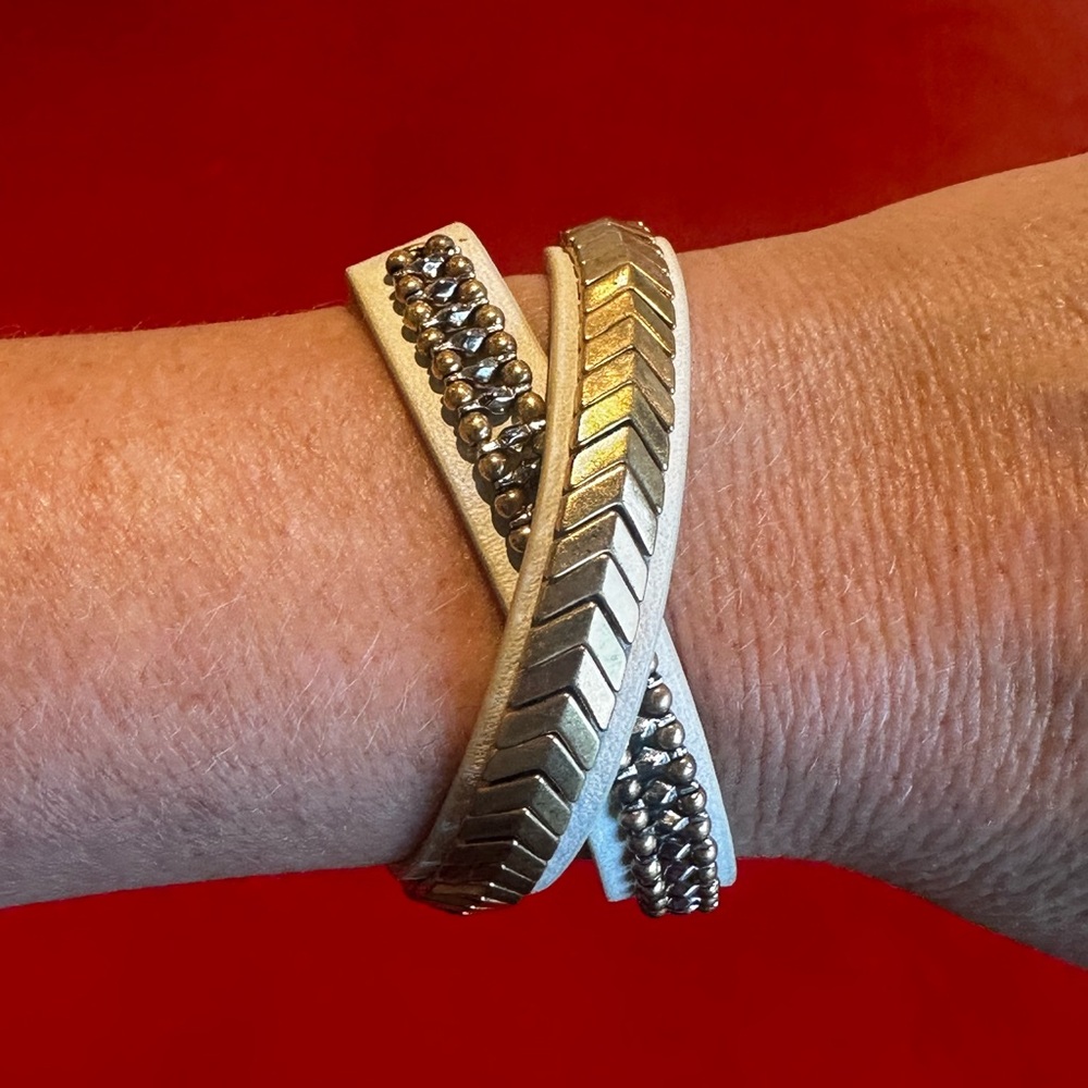 Stella & Dot Silver and Gold Wrap Bracelet